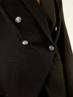 Roman Black Petite Military Stretch Blazer Hot