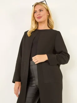 Roman Petite Suede Contrast Pocket Jacket Black Sale