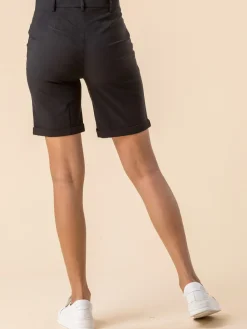 Roman Black Turned Hem Stretch Shorts Clearance