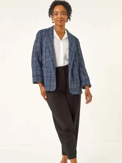 Roman Petite Boucle Stretch Blazer Blue Online