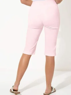 Roman Light Pink Knee Length Stretch Shorts Clearance