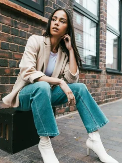 Roman Petite Suedette Blazer Natural Sale