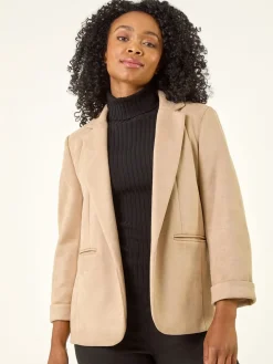 Roman Petite Suedette Blazer Natural Sale