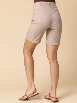 Roman Natural Turned Hem Stretch Shorts Discount