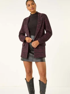 Roman Pink Boucle Jersey Blazer