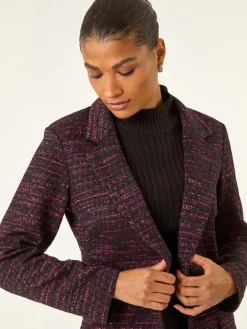 Roman Pink Boucle Jersey Blazer