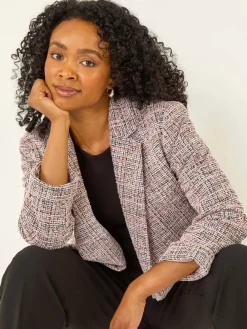 Roman Petite Boucle Stretch Blazer Pink Hot