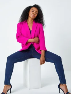 Roman Pink Petite Classic Stretch Blazer Outlet