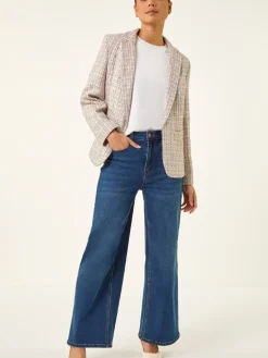 Roman Petite Petite Boucle Cuban Collar Blazer Pink Clearance