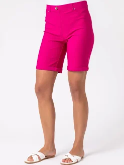 Roman Pink Turned Hem Stretch Shorts Clearance