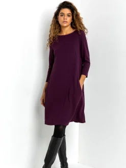 Roman Purple A-Line Pocket Detail Swing Dress Outlet