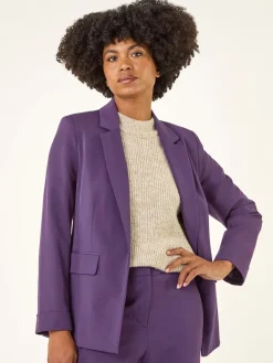 Roman Tailored Collar & Revere Blazer Purple Discount