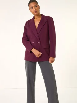 Roman Premium Stretch Ponte Blazer Red
