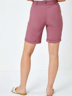 Roman Rouge Turned Hem Stretch Shorts Best