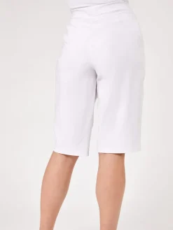 Roman White Knee Length Stretch Shorts