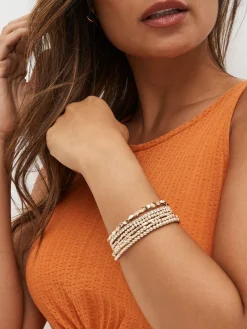 Next Sparkle Stretch Bracelets Pack Rose Gold Tone Clearance
