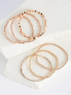 Next Sparkle Stretch Bracelets Pack Rose Gold Tone Clearance