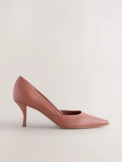 Next Forever Comfort® Leather Pointed Toe Heeled Court Shoes Rose Pink