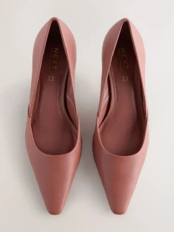 Next Forever Comfort® Leather Pointed Toe Heeled Court Shoes Rose Pink