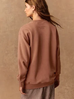 Next Rose Pink Relaxed Fit Essentials Longline Sweatshirt with Pockets Sale