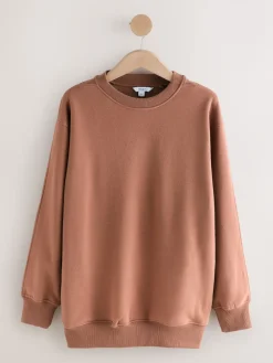 Next Rose Pink Relaxed Fit Essentials Longline Sweatshirt with Pockets Sale