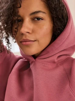Next Relaxed Fit Heavyweight Longline Hoodie Rose Pink Hot