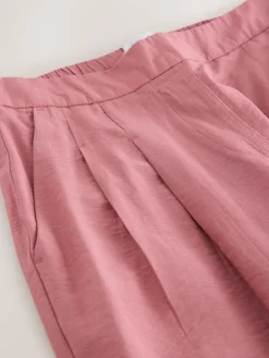 Next Wide Leg Trousers With Linen Rose Pink Hot
