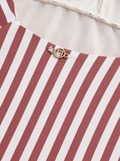 Next Rose/White Stripe Plunge Shaping Tummy Control Swimsuit Online