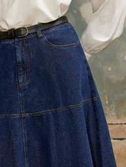 Ro&Zo Blue Denim Full Skirt Outlet