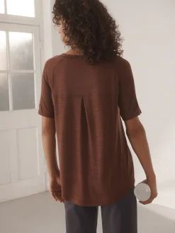 Next Active Crew Neck Lightweight Short Sleeve T-Shirt Rust Brown Sale