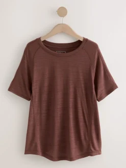 Next Active Crew Neck Lightweight Short Sleeve T-Shirt Rust Brown Sale