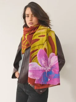 Next Rust Tropical Print Lightweight Scarf Online