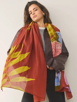 Next Rust Tropical Print Lightweight Scarf Online