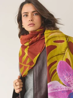 Next Rust Tropical Print Lightweight Scarf Online