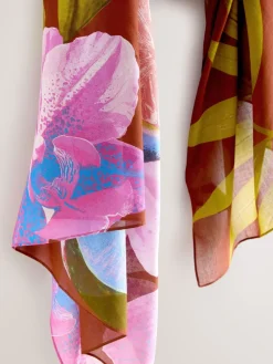 Next Rust Tropical Print Lightweight Scarf Online