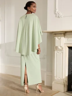 Next Sage Green Cape Maxi Dress Sale