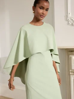 Next Sage Green Cape Maxi Dress Sale