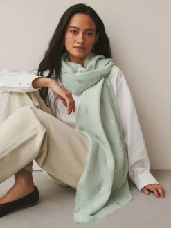 Next Sage Green Foil Lightweight Scarf Online