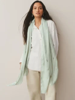 Next Sage Green Foil Lightweight Scarf Online