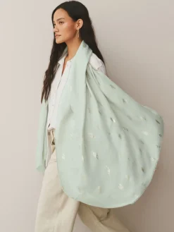 Next Sage Green Foil Lightweight Scarf Online
