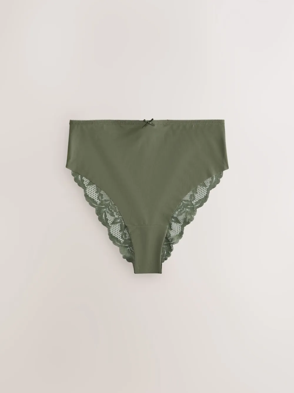 Next Sage Green High Waist High Leg No VPL Lace Back Briefs 5 Pack Best