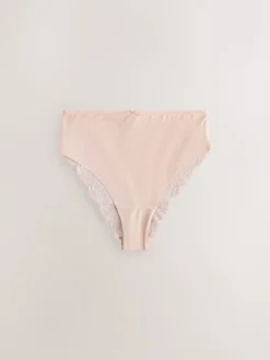 Next Sage Green High Waist High Leg No VPL Lace Back Briefs 5 Pack Best