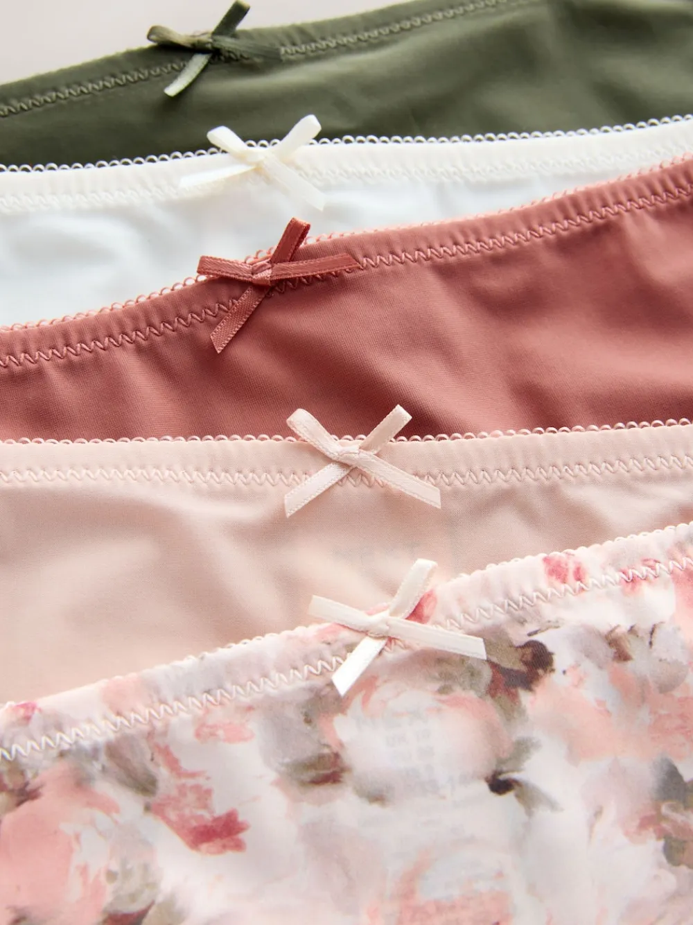 Next Sage Green High Waist High Leg No VPL Lace Back Briefs 5 Pack Best