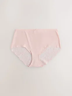 Next Sage Green Midi No VPL Lace Back Briefs 5 Pack Online