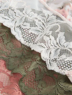 Next Sage Green Midi No VPL Lace Back Briefs 5 Pack Online