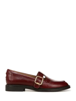 Sam Edelman Elaina Loafers Burgundy Red New