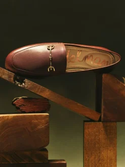 Sam Edelman Loraine Leather Bit Loafers Terazzo Brown New