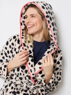 SCAMP & DUDE Cream Cheetah & Lightning Bolt Dressing Robe