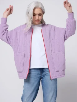 SCAMP & DUDE Quilted Bolt Bomber Jacket Purple Best