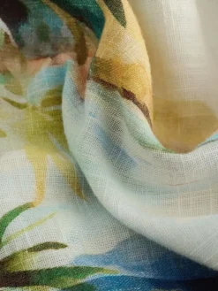 Next Scenic Print Elasticated Waist Shorts with Linen Hot